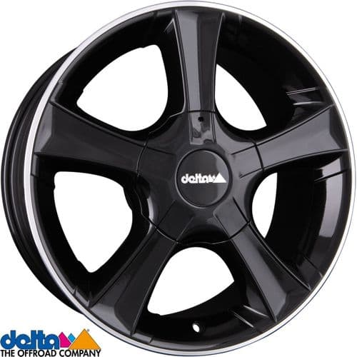 Delta4X4  Sins 18X8 5X120 +57,5 Cb65,1 Black Lip Polished to fit VW T5 T6  and  Crafter 2019+