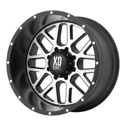 XD SERIES BY KMC WHEELS GRENADE SATIN BLACK W/ MACHINED FACE