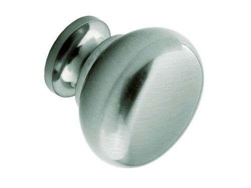 Knob plain, 30mm, brass, stainless steel effect  - H31