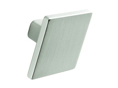 Knob, square, 35mm, stainless steel effect  - H36