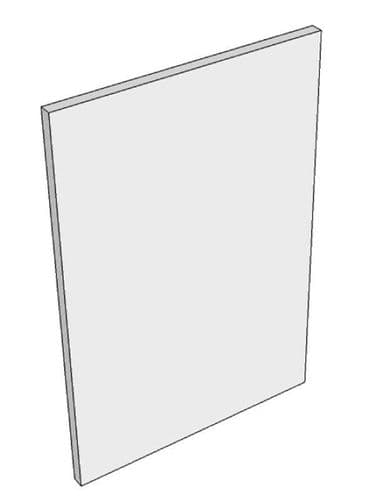 Remo Gloss Cashmere Alt Porter Gloss base end panel with sq edges, gloss finish 1 side 900x650x18mm