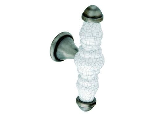 T handle, 88mm, antiqued pewter and grey crackled effect  - H144