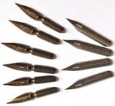 10 dip pen nibs 4 x Silver Swan 33 and 6 x Engine Pen 2158 by M Myers vintage G