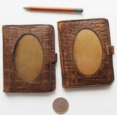 2 Art Deco leather notebook wallet diary covers Boots Chemist advertising pencil