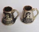 2 mini Whitbread tankards Dolls house miniature beer mugs novelty advertising