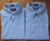 2 Oxford shirts Hathaway Sport size L button down collar Pocket Combed cotton Pi