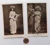 2 theatrical postcards Clara Evelyn signed Cicely Courtneidge Princess Caprice D