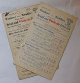 2 Vintage 1958 price lists Windsor Woollies 1950s childrens fashion clothing x