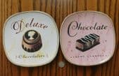 2 vintage ceramic serving plates for chocolates 20 cm square