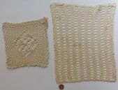 2 vintage doilies dressing table mats one square one rectangular P