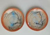 2 vintage dragon ware saucers Japanese oriental 5.5" diameter replacement spares