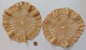 2 vintage round doilies Matching pair of circular crochet mats 9 inches across C