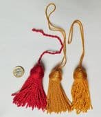 3 large key tassels for curtains upholstery decoration sewing red and gold NEW