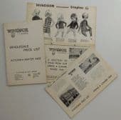 3 Vintage 1968 price lists Windsor Woollies 1960s childrens fashion clothing h