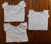 3 vintage antique infant vests lace broderie trim Hand made baby clothes K