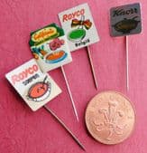 4 vintage Dutch pins soup Royco California Knorr soup food advertising badges E