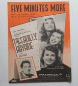 5 Five Minutes More vintage 1940s sheet music Ross Sisters song Cahn and Styne
