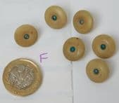 6 vintage overall buttons Tagua nut Detachable 1/2" early 20th century F