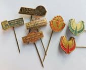 7 vintage Dutch pin badges advertising Clarks Tendermint Langenberg Jo Jo Drop H