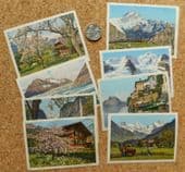 8 vintage cheese collectors picture cards Swiss Castle Flower Alfred Gerber B