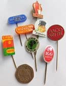 8 vintage Dutch pin badges advertising coffee Baco KG Cirkel de Jong Niemeyer J