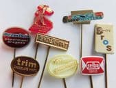 8 vintage Dutch pin badges advertising Mintina Perminta Trim Verduyns mints I