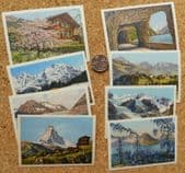 8 vintage Gerber cheese cards collector picture Swiss Castle Swiss Flower C
