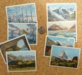 8 vintage Swiss Castle Gruyere Cheese collectors picture cards Alfred Gerber A