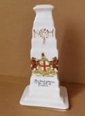 Crested china cenotaph City of London coat of arms Blood of Heroes war memorial