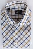Famozo check shirt L Collar size 16 Long sleeved Double cuffs cotton RM
