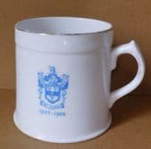 Keighley Yorkshire mug by Royal Doulton BY WORTH 1907-1908 Edwardian crested cup