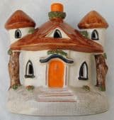 Pastille burner thatched cottage vintage pottery house ornament