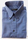 Short sleeved shirt size 15 BHS blue check Button down collar chest pocket TB
