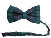 Tartan bow tie  LARGE ready tied wool plaid Scottish wear NEW U