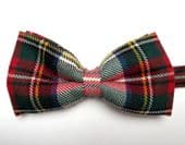 Tartan bow tie Stewart Dress Modern ready tied wool plaid Scottish wear NEW M