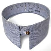 Vintage blue collar Size 14 detachable lightly starched 1950s uniform semi stiff