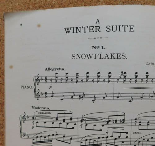 A Winter Suite by Carl Bohm 5 pieces for pianoforte Opus 374 piano music book