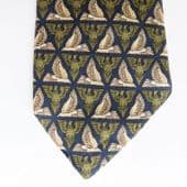 American Eagle pure silk tie with triangle check pattern made in USA