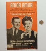 Amor Amor vintage sheet music love song Broadway Rhythm movie film 1940s wartime