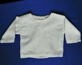 Antique vintage handmade baby clothes flannelette vest top with scalloped edge B