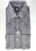 Ashtree vintage 1970s mens shirt size 15 big collar grey black cotton UNUSED TH