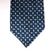 Austin Reed all silk blue tie made in England geometric check pattern vintage