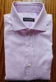 Baldassari Milano shirt Collar size 15.5 pink/purple herringbone cotton TD
