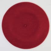 Beret RED wool 10.5" crown XS vintage cap hat IMPERFECT
