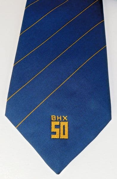 BHX 50 vintage 1980s corporate tie Birmingham Airport 50th Anniversary 1989