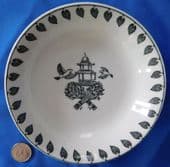 Black and white pin dish bowl Highgrove House Prince of Wales feathers pagoda