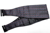Black cummerbund with colourful spots Adjustable Mens evening dress wear B