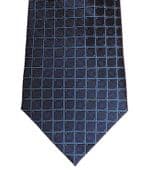 Blakes pure silk tie Check pattern Dark navy blue