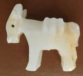 Carved mule donkey vintage onyx ornament animal figurine  3" long