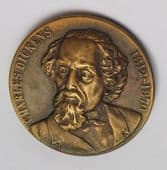 Charles Dickens token medal commemorative medallion English literature author